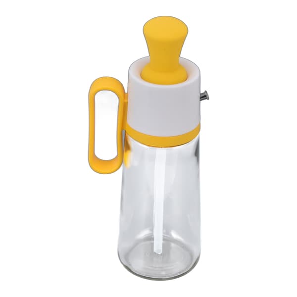Oliekande 550 ml Anti-lækage Eddikedispenser Synlig Kapacitet Blank Oliedispenser med Skala til Udendørs Grill Gyldengul