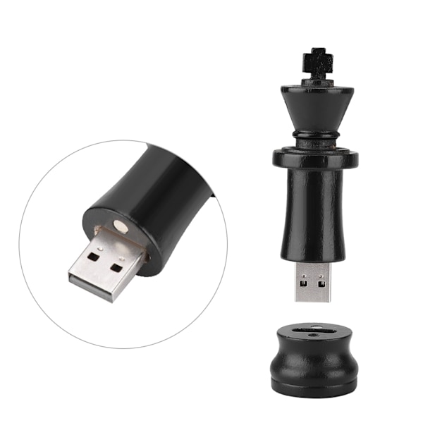 Shakkilauta-muotoinen musta puinen USB 2.0 -muistitikku 8 Gt, yhteensopiva USB1.1:n kanssa