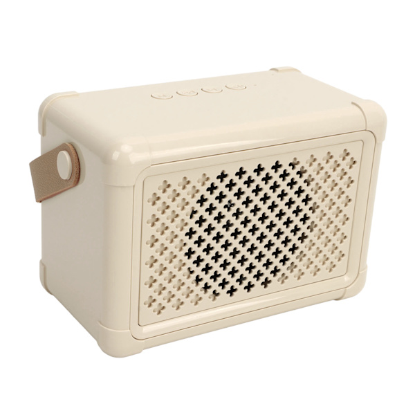 Söt Mini Bluetooth-högtalare med mikrofon - Bärbart karaoke-högtalarsystem för hemmafest utomhus (elfenbensvit)