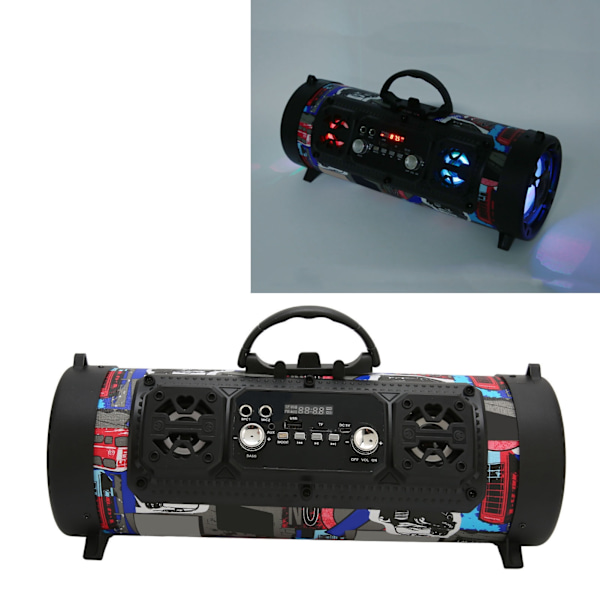 Bluetooth-högtalare Graffiti RGB Trådlös Högtalare med Röstkontakt Subwoofer för Hemfest Utomhus Camping