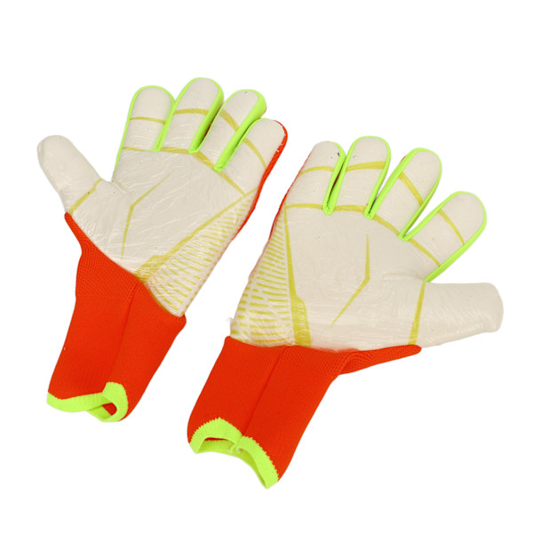 Halkskyddende fodboldmålmandshandsker til mænd og kvinder - Fingerskyddshandsker i latex nylon til træning og kamp - Orange, størrelse 6