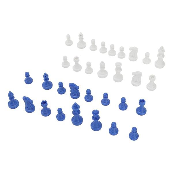 Only Chess Pieces PS Plastic Replacement Mini Chess Figures 49mm Height King for Party Relaxing Blue