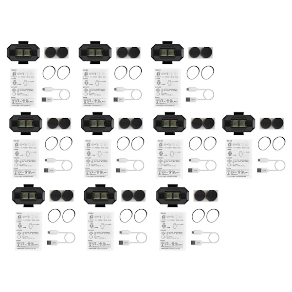 Trådlös motorcykel LED Strobe Light - 10st, 7 färger, hög ljusstyrka