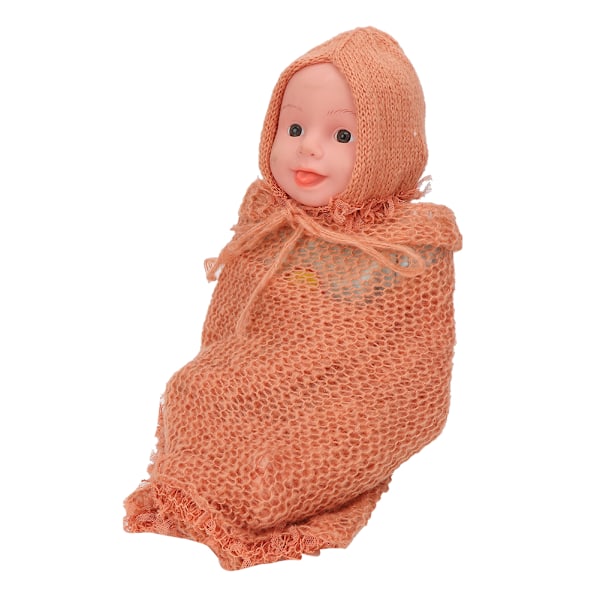 Fotografering rekvisitter hat sovepose sød nyfødt baby stræk wrap genanvendelige baby kostumer (Chrysanthemum Pink HatWrap)