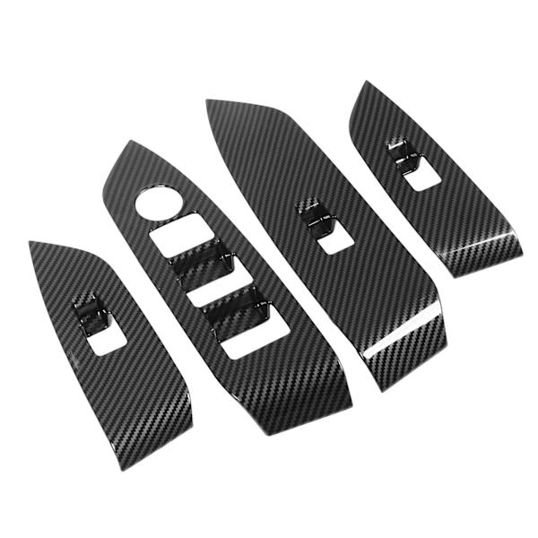 Kolfiberstil Dörrfönster Kontrollpanel Cover Sticker Set för Mazda CX-5 2017-2023 RHD (4 st)