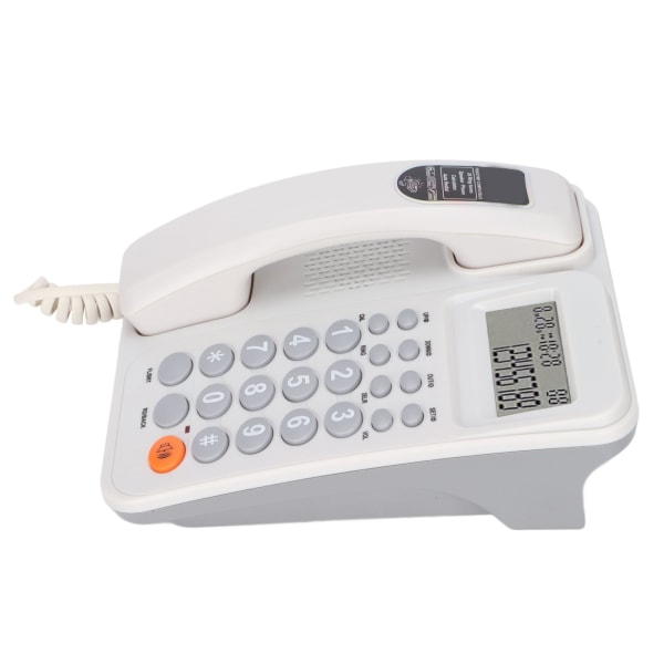 KXT2027CID Stationär sladdtelefon Justerbar volym Nummerpresentation Semi Hands Hree Fast fast telefon för kontorshotell (Vit)