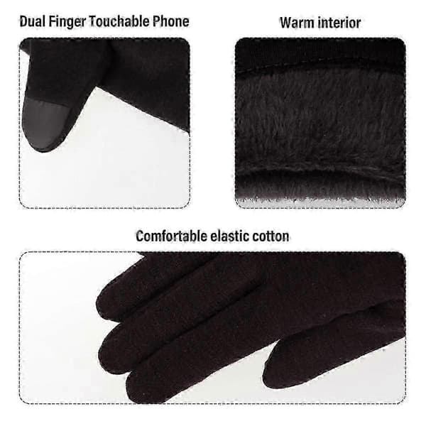 Vinterhandsker Touchscreen Fingre Dame Vinterhandsker