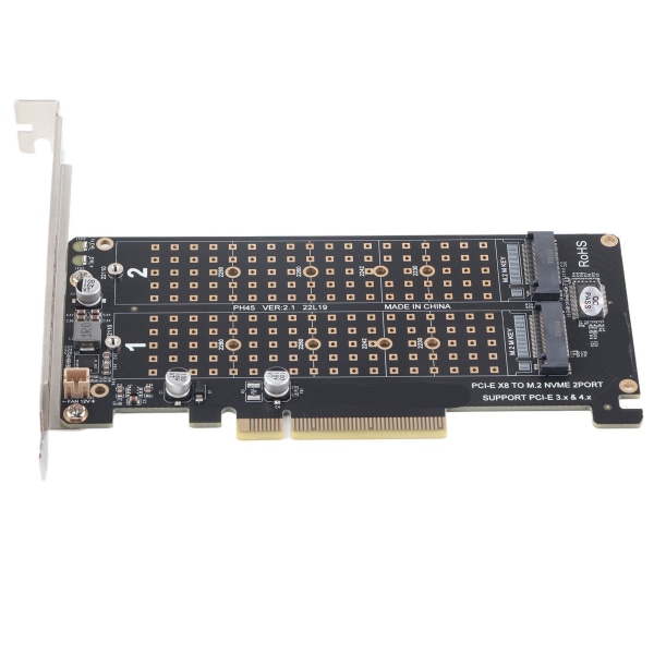 Adapterkort NVME til PCIE X8 Dual 32Gbps udvidelseskort Harddisklæser Computertilbehør