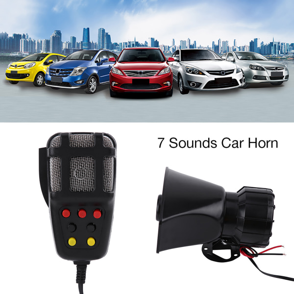 7 Ljudhög Bilhögtalare Universal Auto Högtalare Horn Siren