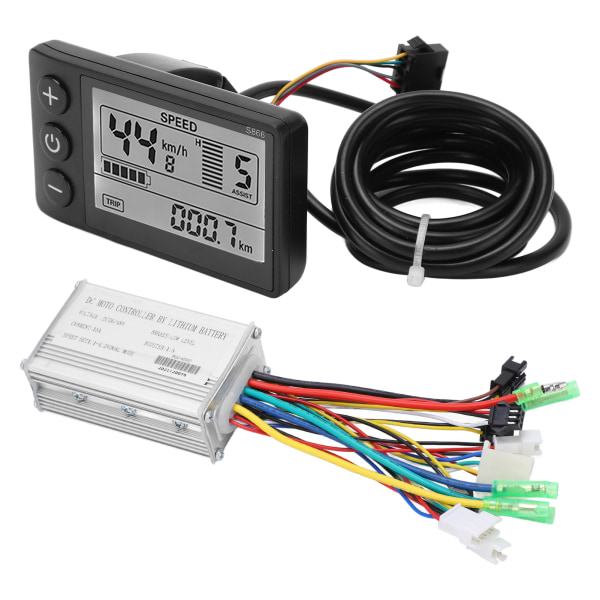 Elektrisk sykkel Brushless Controller Kit med 36V/48V 250W/350W Motor og 15A LCD866 Display Panel