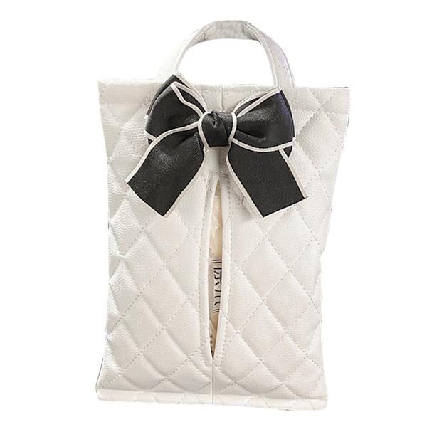 Ihana vedenpitävä autopyyhekotelo kaikkiin ajoneuvoihin - White Bowknot