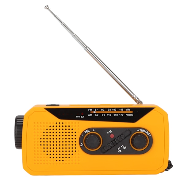 Nödradio AM FM NOAA Solar Handvev USB-laddning 2000mAh Powerbank Väderradio med LED-lampa Ficklampa Europeisk Modell