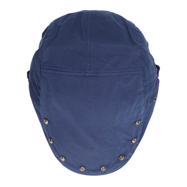 Avslappet flat cap for menn og kvinner Marineblå med nitdekorasjon