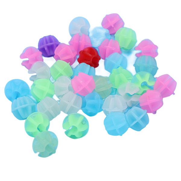 36 stk Cykelhjul Ekerperler Plast Børnecykel Eker Farverige Perler Clips Cykeldekoration Tilbehør Lysende Små Runde Perler