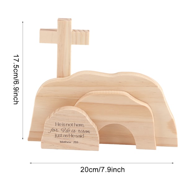 Pääsiäisen ylösnousemuksen kohtaus Puiset koristeet Kotiin Pöytä Jeesus Seimi Koristeet Kristillinen Figuriini Koriste