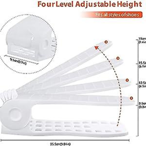 Sko Stativ 9,8 Tommer Justerbar Sko Stativ Sklisikker Sko Stativ Høyde Dobbeltlags Sko Stativ Sparer Sko Oppbevaringsplass