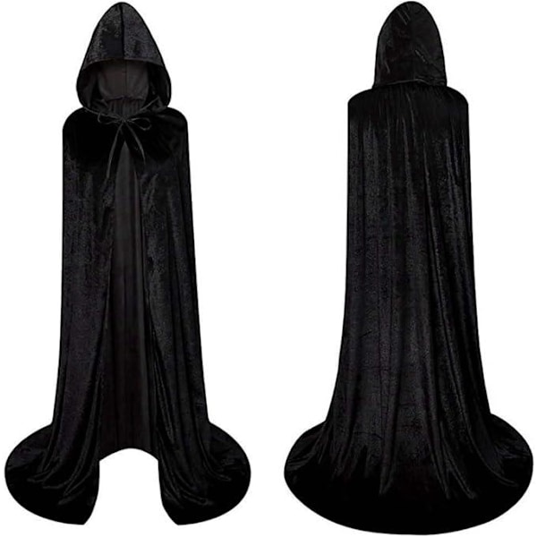 Halloween-asut, juhlapuku, lasten ja aikuisten viitta, musta kulta samettitakki, vampyyrikuolemanviitta M Musta