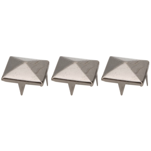 Firkantede pyramideknopper - 100 stk. 4 metalknopper til armbånd, tøj, sko, pung (sort, 15 mm)