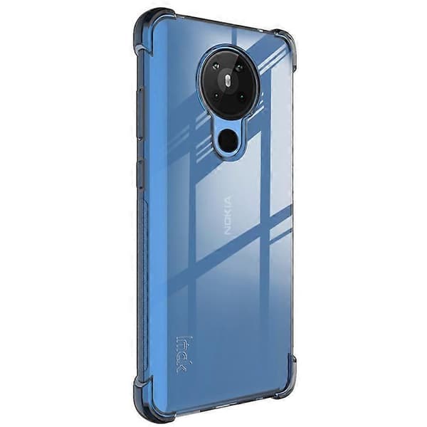 (Ny) IMAK Full Coverage Støtsikkert TPU Beskyttelsesdeksel til Nokia 5.3 Transparent Black