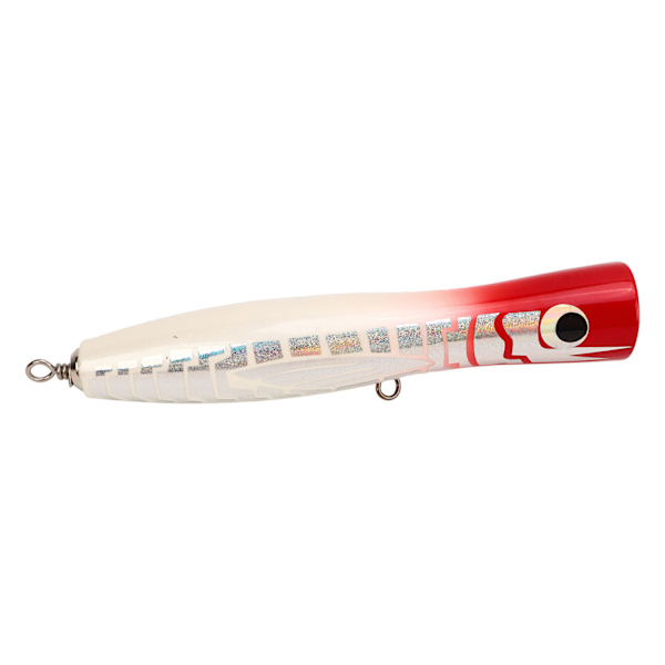 Reflekterande Basswood Popper Fishing Lure - 5,5 tum 1,6 oz, attraktiva färger, perfekt för bas, tonfisk, GT