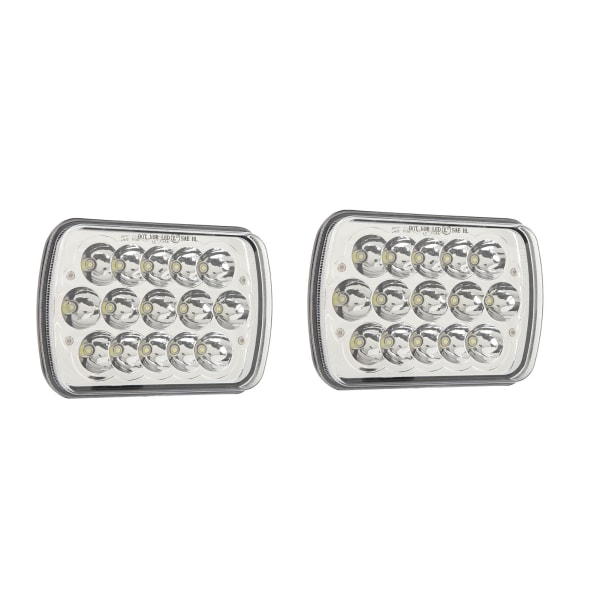 7-tommers 45W LED-frontlykter for Wrangler Comanche Cherokee - Sett med 2, sølvbunn
