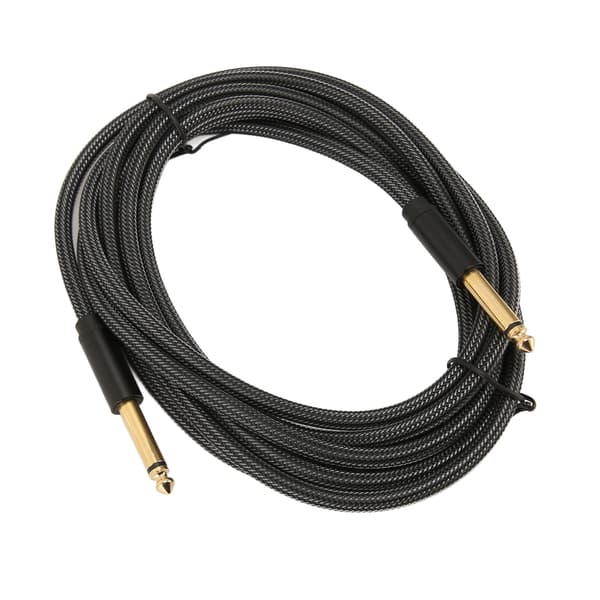 Gitarrkabel Professionell 1/4 Tum 6,35 mm Han Nylonflätad Instrument AMP-Sladd för Bas Keyboard Högtalare 3m / 9,8ft