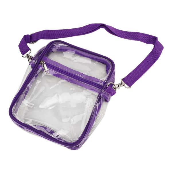Justerbar Purple Clear PVC Transparent Vattentät Messenger Bag