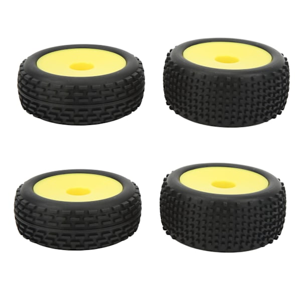 4 stk RC Hjul Dæk Smalle Forbrede Brede Bagrunde Runde Gule Fælge Lange Firkantede Punkt Dækmønster RC Dele til 1/10 Off Road Bil