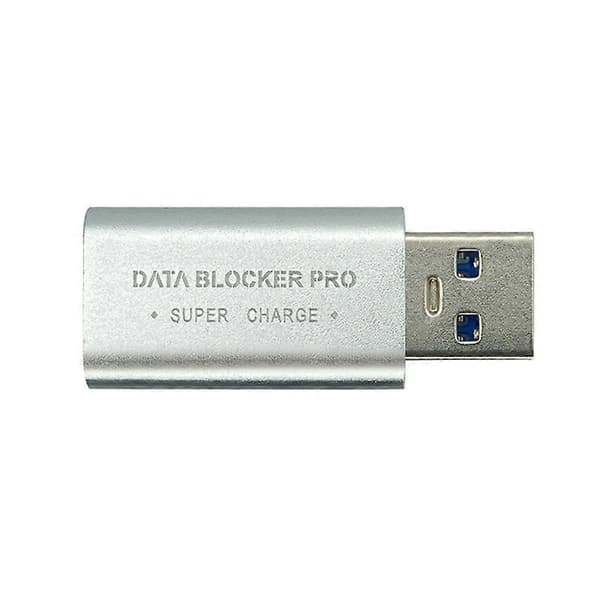 GE06 USB-datablockerare snabbladdningskontakt Silver