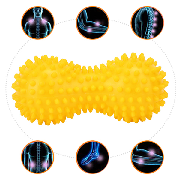 PVC-piikikäs hierontapallo Fascia Muscle Hand Planta Pedis Rentoutuspallo Fitness Joogakeltainen