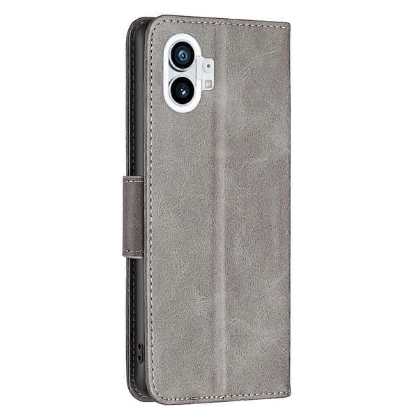(Ny) Til Nothing Phone 1 Lammeskind Tekstur Læder Telefoncover Grey