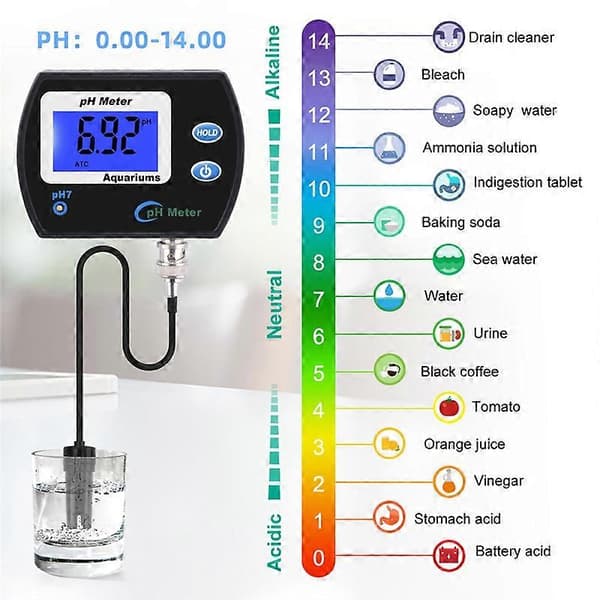 Noggrann PH-mätare för akvarium Multi-Parameter Vattenkvalitetsmonitor Online PH-mätare Acidometer EU[SZ]
