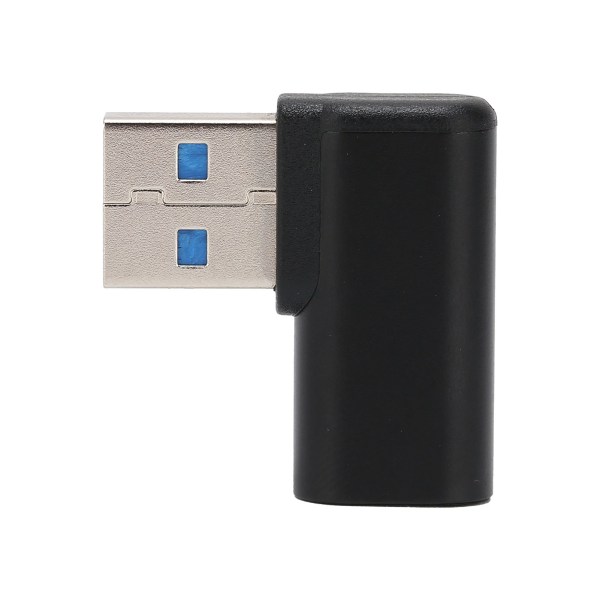 90 asteen USB-A 3.0 uros - Type C naaras -sovittimen oikea kulmaliitin tietokoneelle