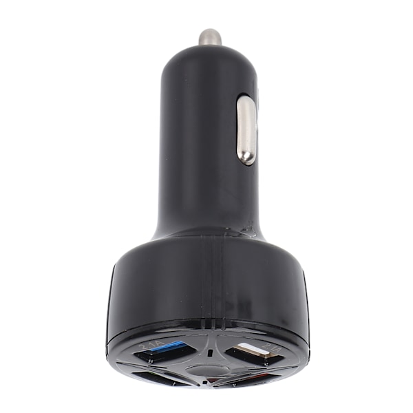Billaddare 1 in 4 USB Ut QC3.0 Brandsäker Multiskydd Plug and Play Universal 12‑32V Svart