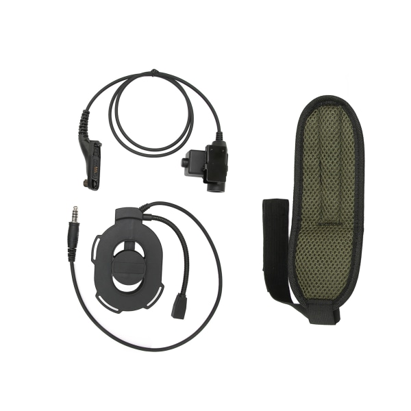 Hjelm Headset Justerbar Unilateral Motorcykel Hovedtelefon med U94 PTT til MOTOROLA XIR P8268 DP4400Sort