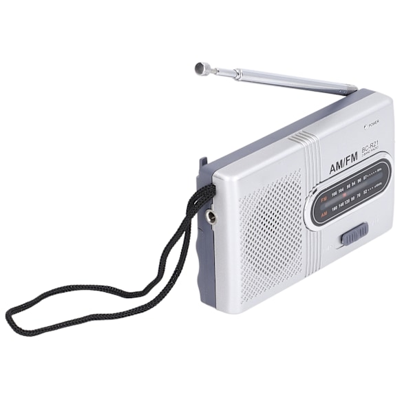 Mini AM FM Radio Manuell Användning Enkel Justering Minnesfunktion Digital Radiomottagare (BCR21 (2st AA Batterier))