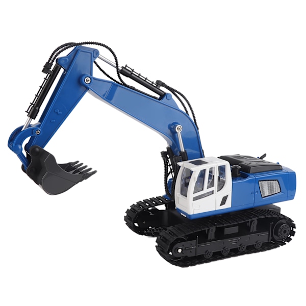 Fjernstyrt Gravemaskin 1:18 Legering RC Gravemaskin Byggekjøretøy Leke for Barn 8 År og Eldre Blå Enkeltbatteri