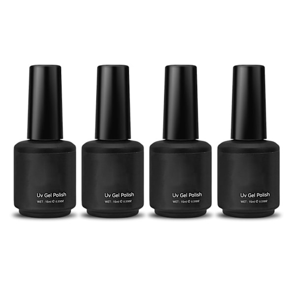 Gellackset: Baslack, Topplack, Långvarig & Matt Finish (4 st, 15 ml)