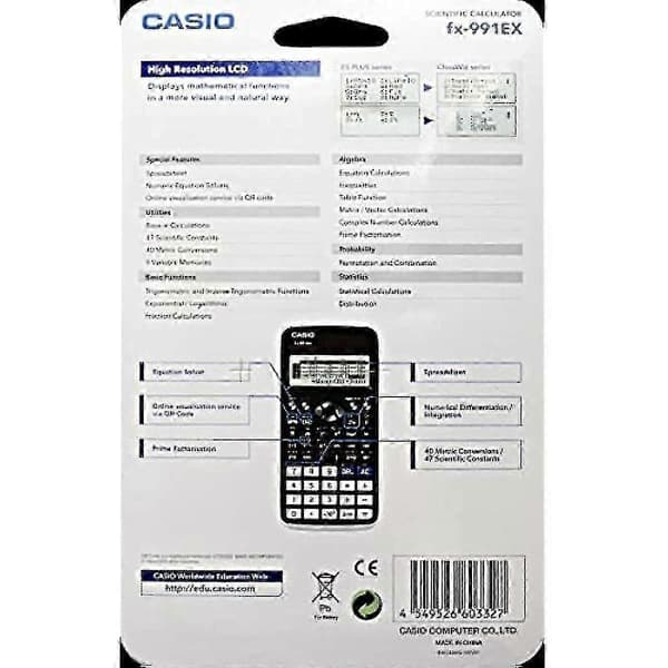 【SZ】Casio Fx-991ex Avanceret Ingeniørvidenskabelig Lommeregner (Version) Sort