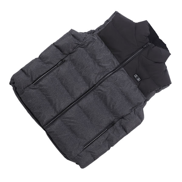 Bekväm lättviktsväst för elektrisk värme - 15 zoner Dual Control Digital Switch - Uppvärmd jacka med hög säkerhet (3XL)