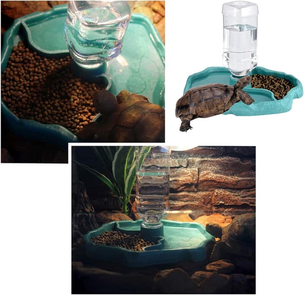 Reptilvattendispenser, 2 i 1 överflödesmatningsdispenser, plast[SZ]