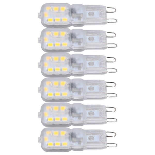 Himmennettävä G9 LED-lamppu - Energiaa säästävä 3W, 14 LEDiä - Kattokruunu pöytälamppu, 6 kpl luonnonvaloa, 110V