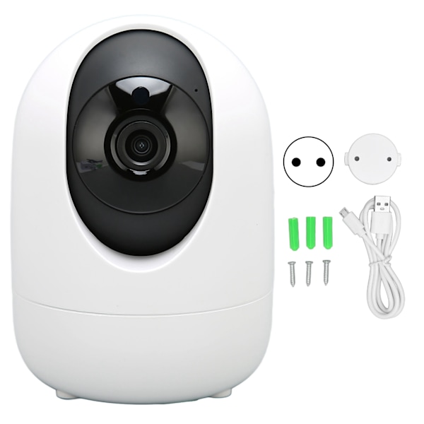 Sikkerhedsbabelkamera til babyer og kæledyr med AI-bevægelsesdetektion, alarm, infrarødt nattesyn, tovejs lyd, cloud-lagring, 110‑240V til hjemmet, EU-stik