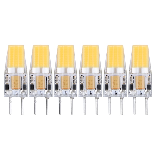 6 stk. GY6.35 pære 5W AC DC12V COB lyspære energisparende silikon taklampe pære for stue