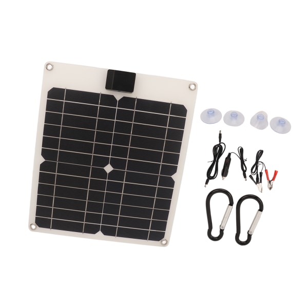 15W Vattentät Dual Output Solar Panel Kit för Bil Båt Trailer RV - Vit
