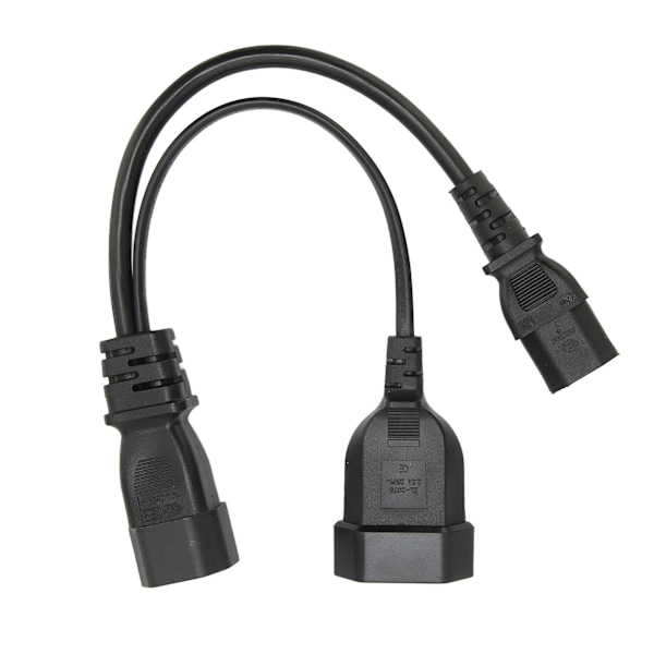 IEC320 C14 til IEC320 C13 og EU Strømkabel Professionel Y-Splitter Strømstikkabel 32cm 10A 250V