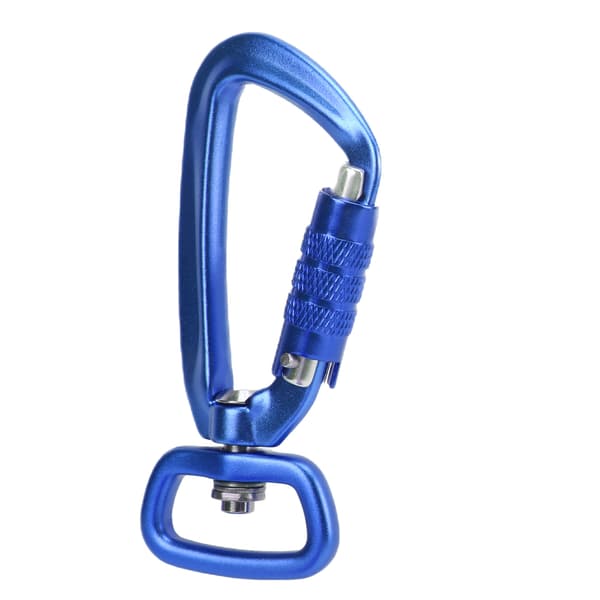 Carabiner Clip Auto Locking Square Bottom 360 Rotation Hook Accessory for Dog Leashes Hammocks Backpacks Blue