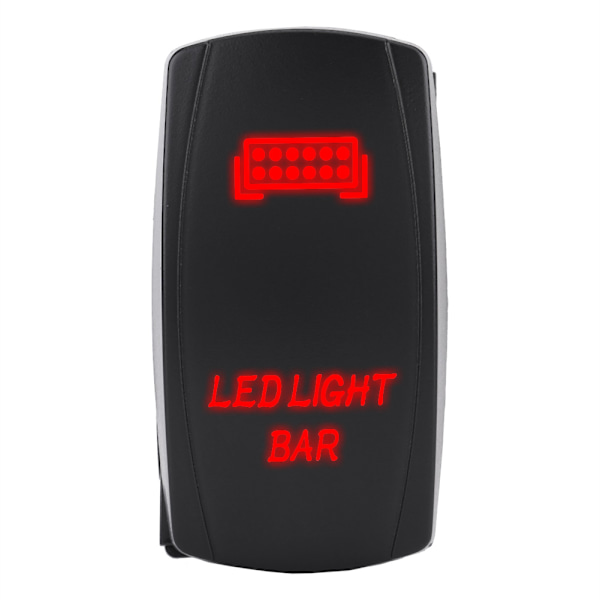 12V 24V Vanntett 5-pins LED Lysstang Vippebryter SPST På AV for Bil Båt Lastebil (Rød)