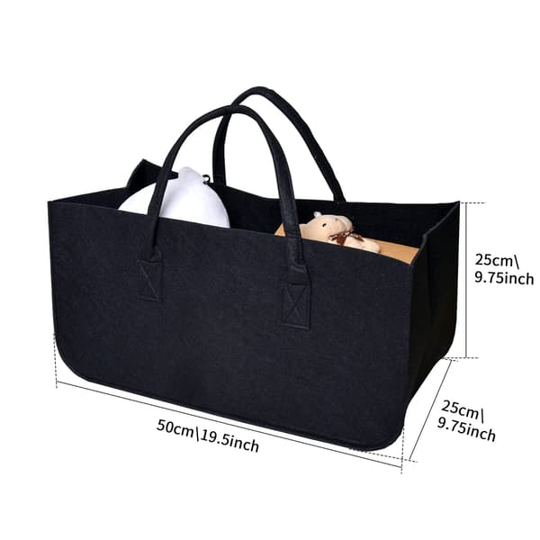 Vedholderpose, 2-delt sett for peis, rommer 30L, svart