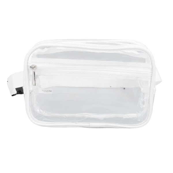 Vattentät genomskinlig Sling Bag - Stor kapacitet Transparent PVC bröstmidjepaket för sportresor (Vit)
